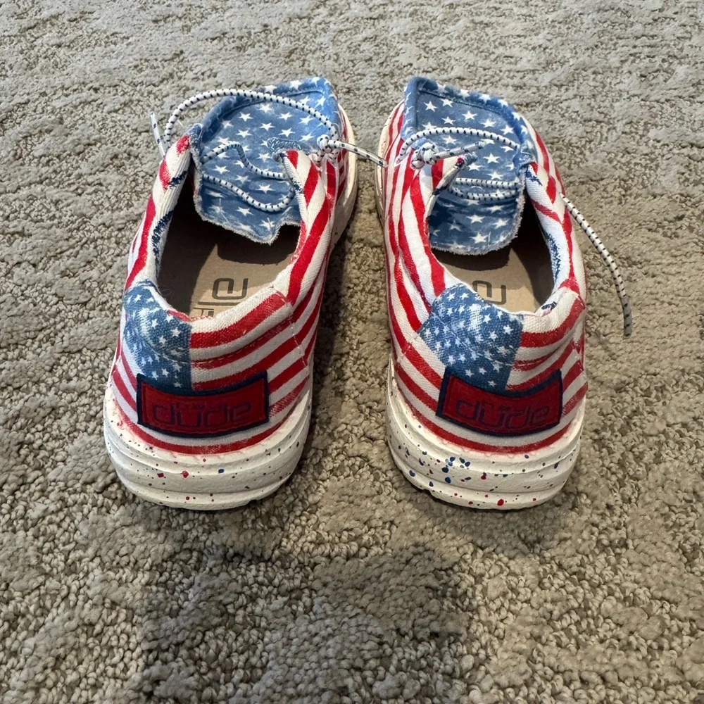 Hey Dude Kids Red White Blue Star Moccasins